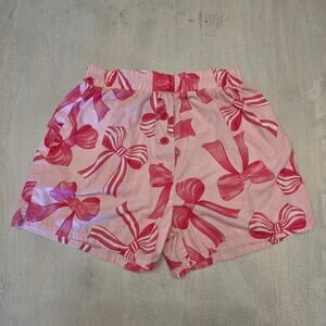 In My Sundays Women's Bubblegum Bows Boxer Pajama shorts SZ XS